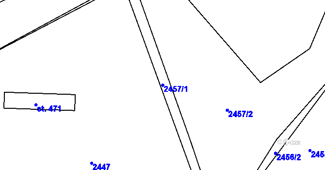 Parcela st. 2457/1 v KÚ Benešov u Broumova, Katastrální mapa