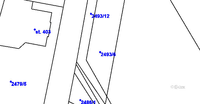 Parcela st. 2493/6 v KÚ Benešov u Broumova, Katastrální mapa