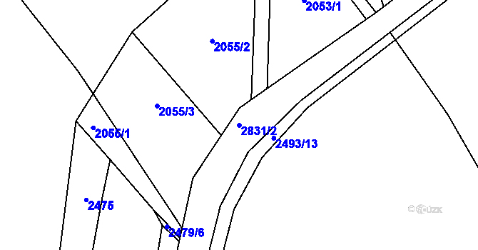 Parcela st. 2831/2 v KÚ Benešov u Broumova, Katastrální mapa