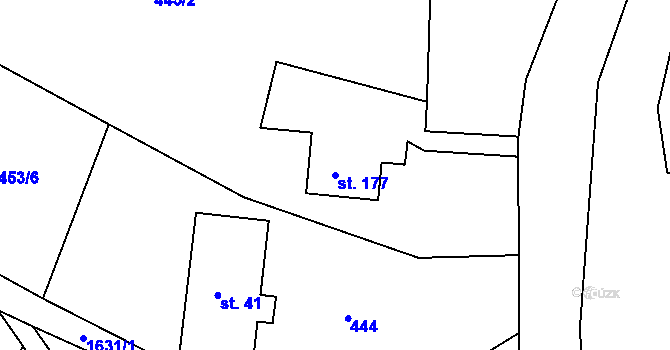Parcela st. 177 v KÚ Rožmitál, Katastrální mapa