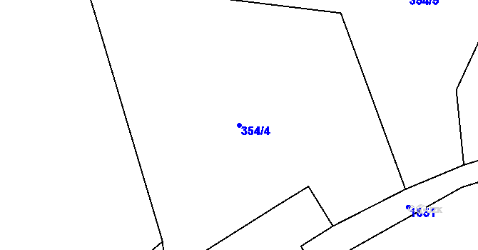 Parcela st. 354/4 v KÚ Rožmitál, Katastrální mapa