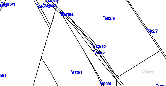 Parcela st. 490 v KÚ Rožmitál, Katastrální mapa
