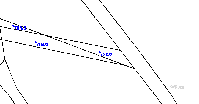 Parcela st. 720/2 v KÚ Rožmitál, Katastrální mapa