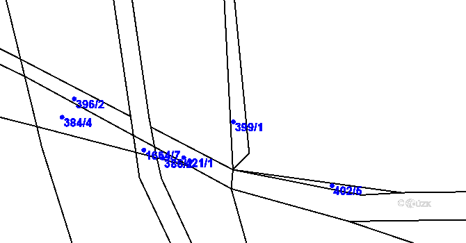 Parcela st. 399/1 v KÚ Rožmitál, Katastrální mapa