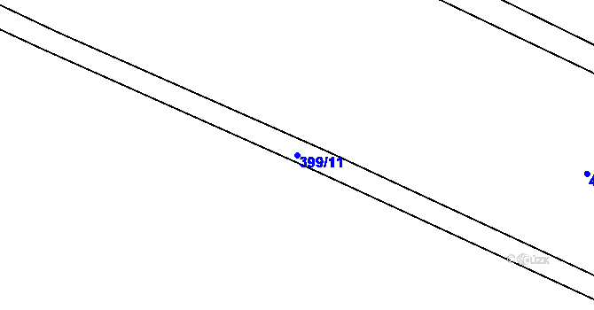 Parcela st. 399/11 v KÚ Rožmitál, Katastrální mapa