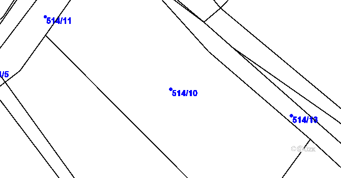 Parcela st. 514/10 v KÚ Rožmitál, Katastrální mapa