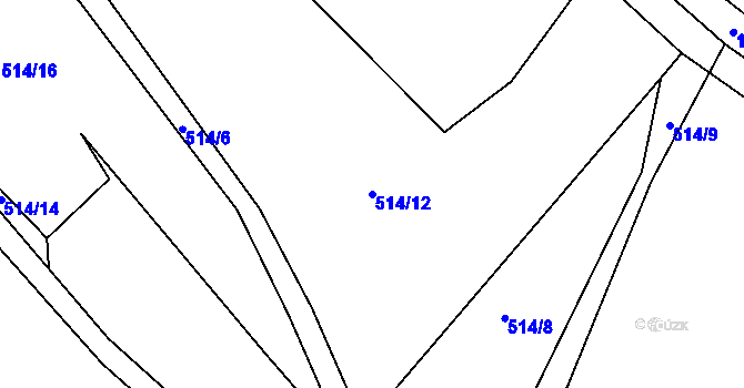 Parcela st. 514/12 v KÚ Rožmitál, Katastrální mapa