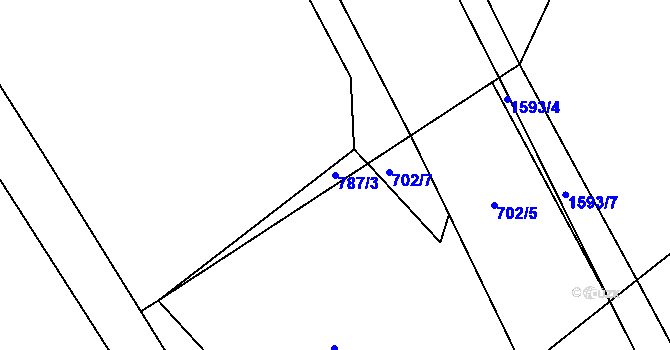 Parcela st. 787/3 v KÚ Rožmitál, Katastrální mapa