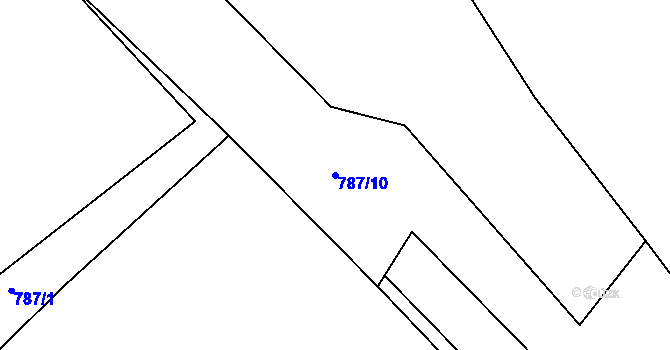 Parcela st. 787/10 v KÚ Rožmitál, Katastrální mapa