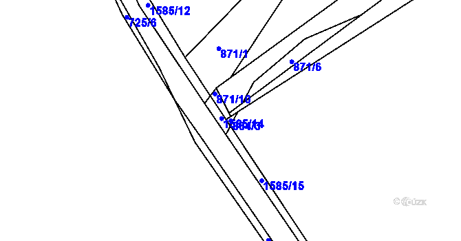 Parcela st. 864/3 v KÚ Rožmitál, Katastrální mapa