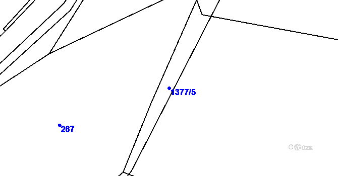 Parcela st. 1377/5 v KÚ Rožmitál, Katastrální mapa