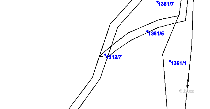 Parcela st. 1512/7 v KÚ Rožmitál, Katastrální mapa
