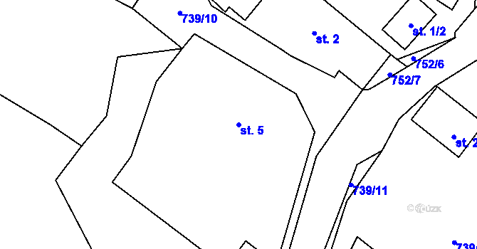 Parcela st. 5 v KÚ Broumova Lhota, Katastrální mapa