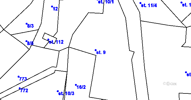 Parcela st. 9 v KÚ Broumova Lhota, Katastrální mapa