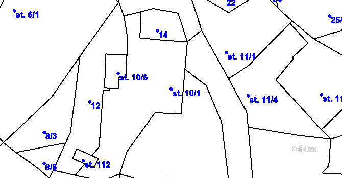 Parcela st. 10/1 v KÚ Broumova Lhota, Katastrální mapa