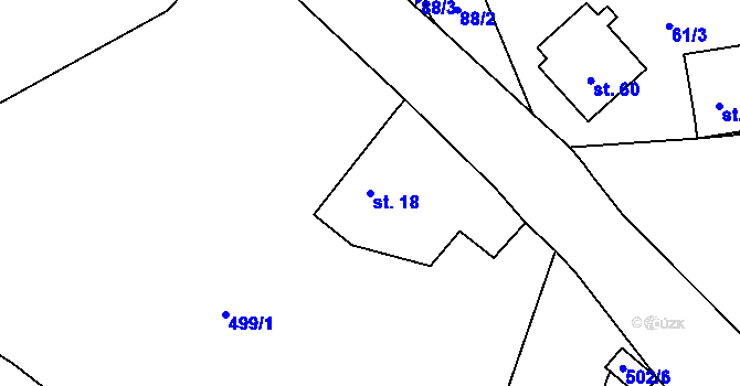 Parcela st. 18 v KÚ Broumova Lhota, Katastrální mapa