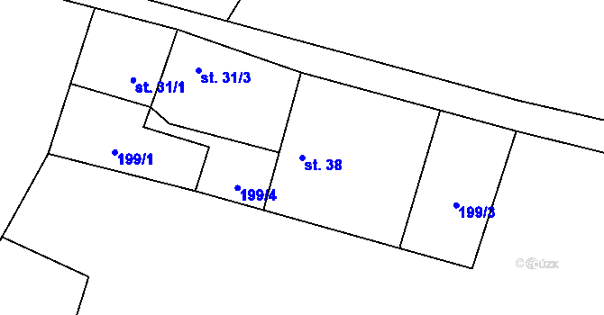 Parcela st. 38 v KÚ Broumova Lhota, Katastrální mapa