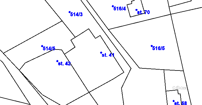Parcela st. 41 v KÚ Broumova Lhota, Katastrální mapa
