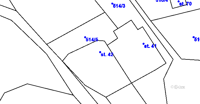 Parcela st. 42 v KÚ Broumova Lhota, Katastrální mapa