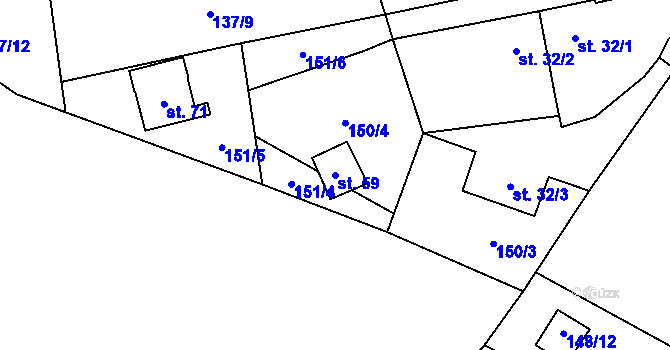 Parcela st. 59 v KÚ Broumova Lhota, Katastrální mapa