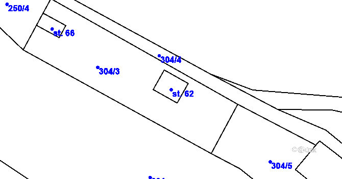 Parcela st. 62 v KÚ Broumova Lhota, Katastrální mapa