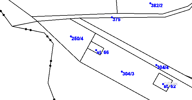 Parcela st. 66 v KÚ Broumova Lhota, Katastrální mapa