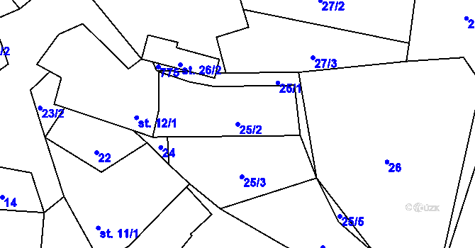 Parcela st. 25/2 v KÚ Broumova Lhota, Katastrální mapa