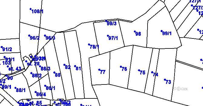 Parcela st. 99 v KÚ Broumova Lhota, Katastrální mapa