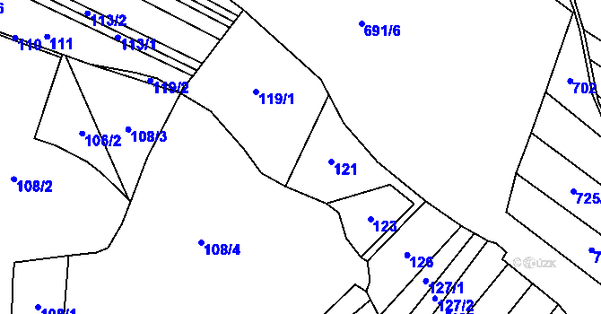 Parcela st. 119 v KÚ Broumova Lhota, Katastrální mapa