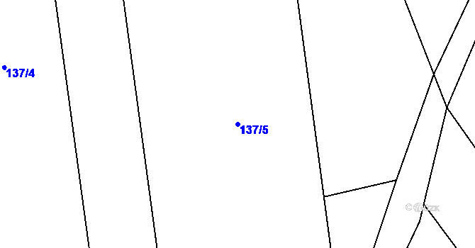 Parcela st. 137/5 v KÚ Broumova Lhota, Katastrální mapa
