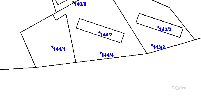 Parcela st. 144/4 v KÚ Broumova Lhota, Katastrální mapa