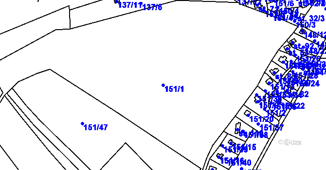 Parcela st. 151/1 v KÚ Broumova Lhota, Katastrální mapa