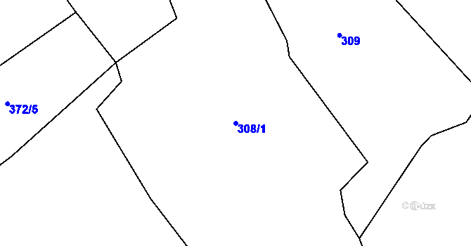Parcela st. 308/1 v KÚ Broumova Lhota, Katastrální mapa
