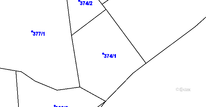 Parcela st. 374/1 v KÚ Broumova Lhota, Katastrální mapa