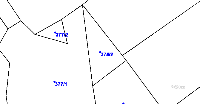 Parcela st. 374/2 v KÚ Broumova Lhota, Katastrální mapa