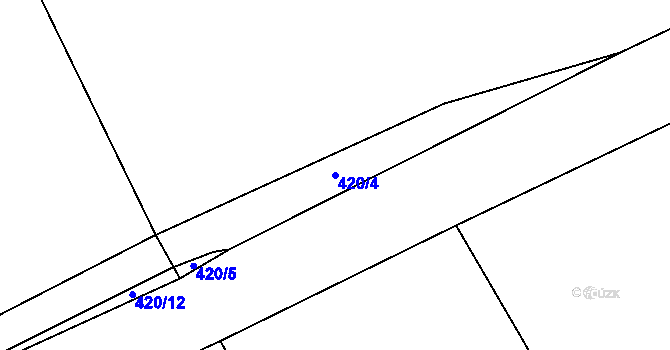 Parcela st. 420/4 v KÚ Broumova Lhota, Katastrální mapa