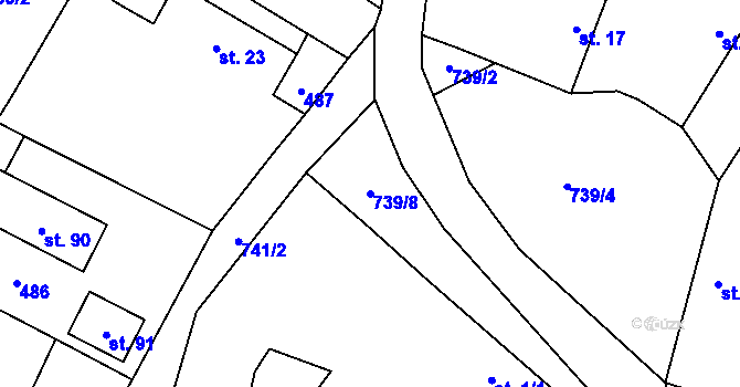 Parcela st. 739/8 v KÚ Broumova Lhota, Katastrální mapa