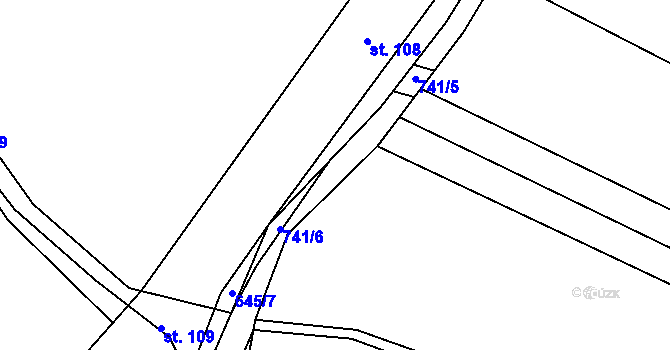 Parcela st. 741/1 v KÚ Broumova Lhota, Katastrální mapa