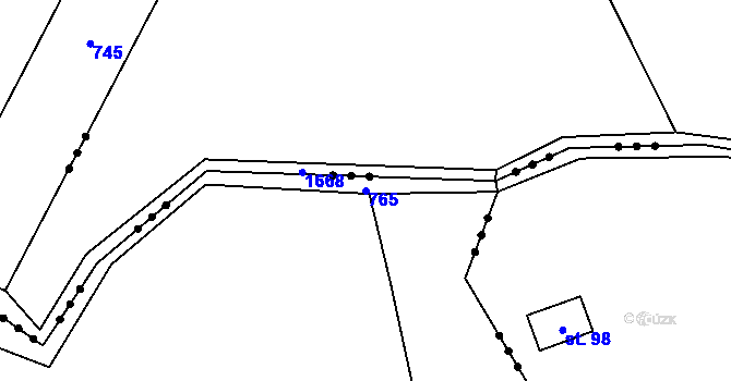 Parcela st. 765 v KÚ Broumova Lhota, Katastrální mapa
