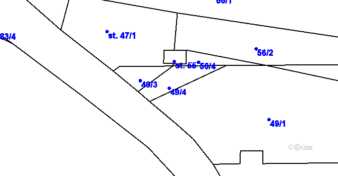 Parcela st. 49/4 v KÚ Broumova Lhota, Katastrální mapa