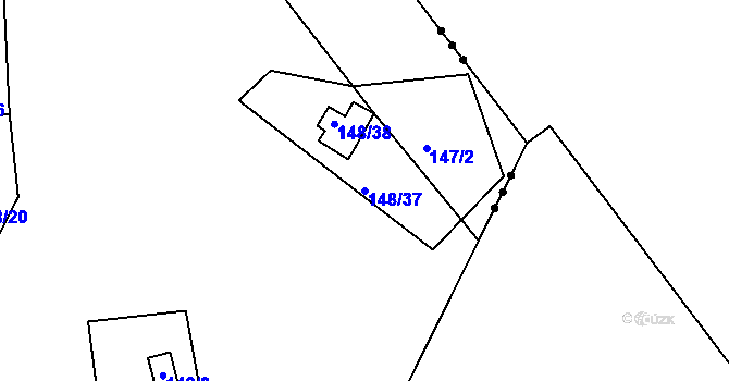 Parcela st. 148/37 v KÚ Broumova Lhota, Katastrální mapa