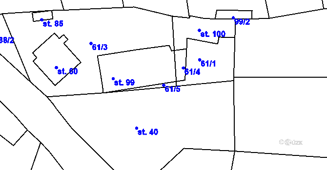 Parcela st. 61/5 v KÚ Broumova Lhota, Katastrální mapa