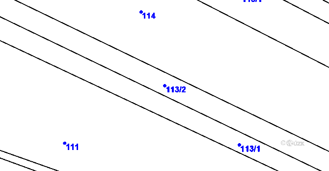Parcela st. 113/2 v KÚ Broumova Lhota, Katastrální mapa
