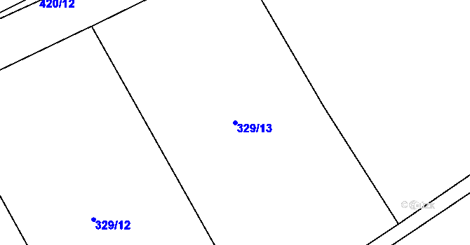 Parcela st. 329/13 v KÚ Broumova Lhota, Katastrální mapa