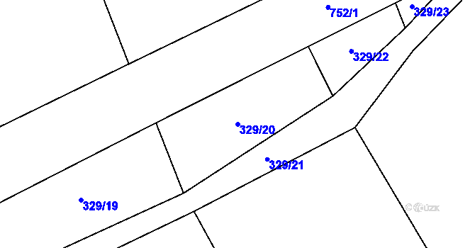 Parcela st. 329/20 v KÚ Broumova Lhota, Katastrální mapa