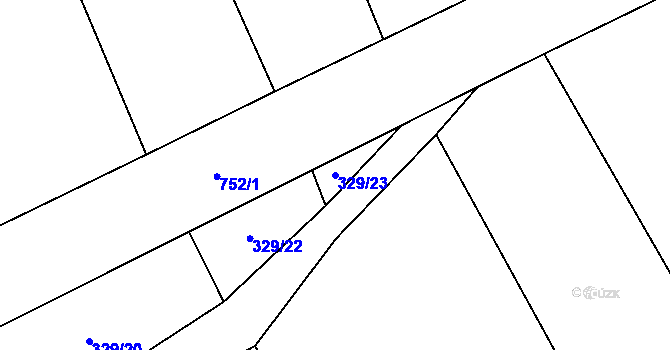 Parcela st. 329/23 v KÚ Broumova Lhota, Katastrální mapa