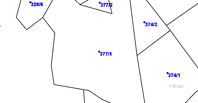 Parcela st. 377/1 v KÚ Broumova Lhota, Katastrální mapa