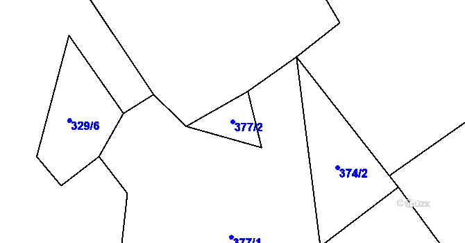 Parcela st. 377/2 v KÚ Broumova Lhota, Katastrální mapa