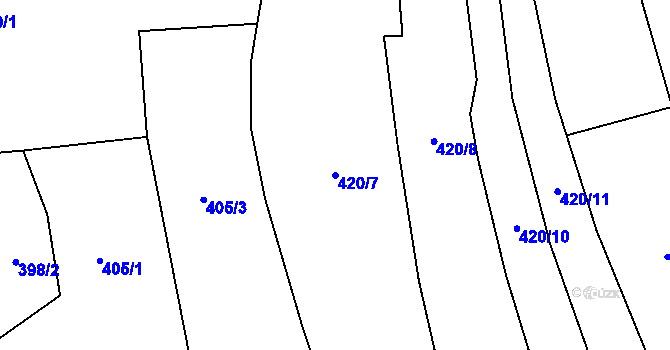 Parcela st. 420/7 v KÚ Broumova Lhota, Katastrální mapa
