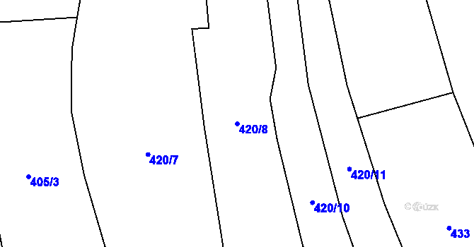 Parcela st. 420/8 v KÚ Broumova Lhota, Katastrální mapa